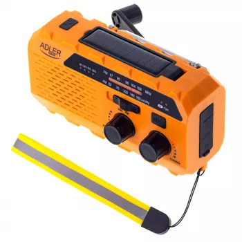 Rádio portátil Adler AD 1197 com lanterna e função de alarme