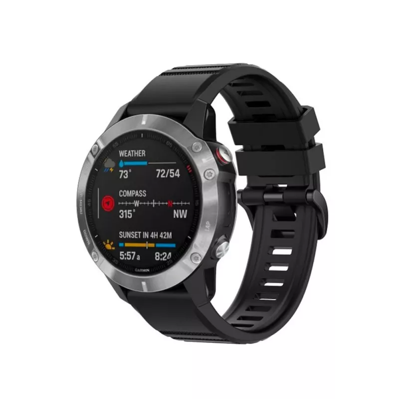Pulseira de silicone 22 mm para Garmin QuickFit da FIXED – preto