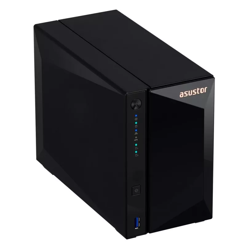 Asustor DRIVESTOR 2 Pro Gen2 AS3302T v2 NAS Realtek RTD1619B 2 GB DDR4 ADM preto