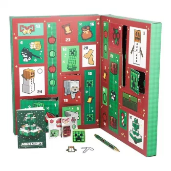 Calendário do Advento Paladone Minecraft Papelaria 24 dias – conjunto de papelaria com 24 artigos surpresa