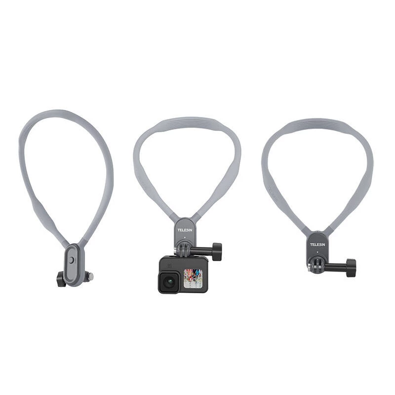 Faixa de pescoço com suporte para câmaras de ação Telesin TE-HNB-001 – comprimento ajustável, suporte de troca rápida