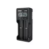 Carregador de pilhas XTAR VC2SL — USB 5V 1A, LCD, carrega 2 células, compatível com Li-Ion/NiMH/NiCd, tamanhos A/AA/AAA/AAAA/C/D/SC, preto