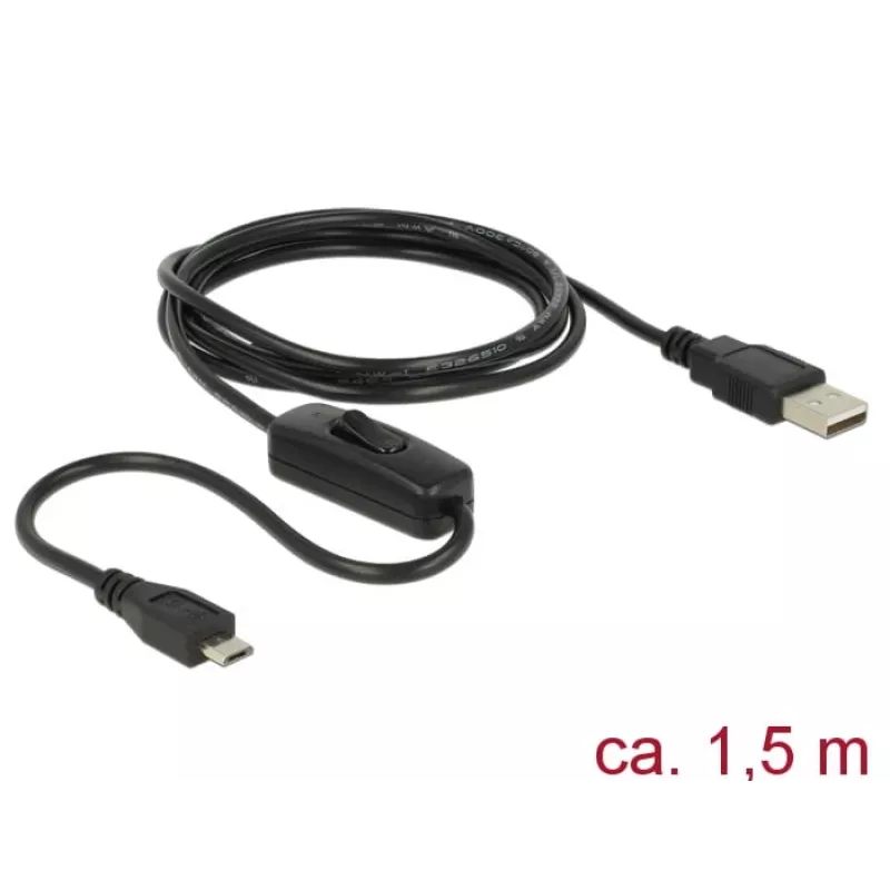 Cabo USB DeLOCK 84803 USB 2.0 1,5 m USB A Micro-USB B preto