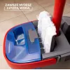 Vileda H2PrO 175775 conjunto de esfregona plana com sistema de dois depósitos, microfibra, preto/vermelho