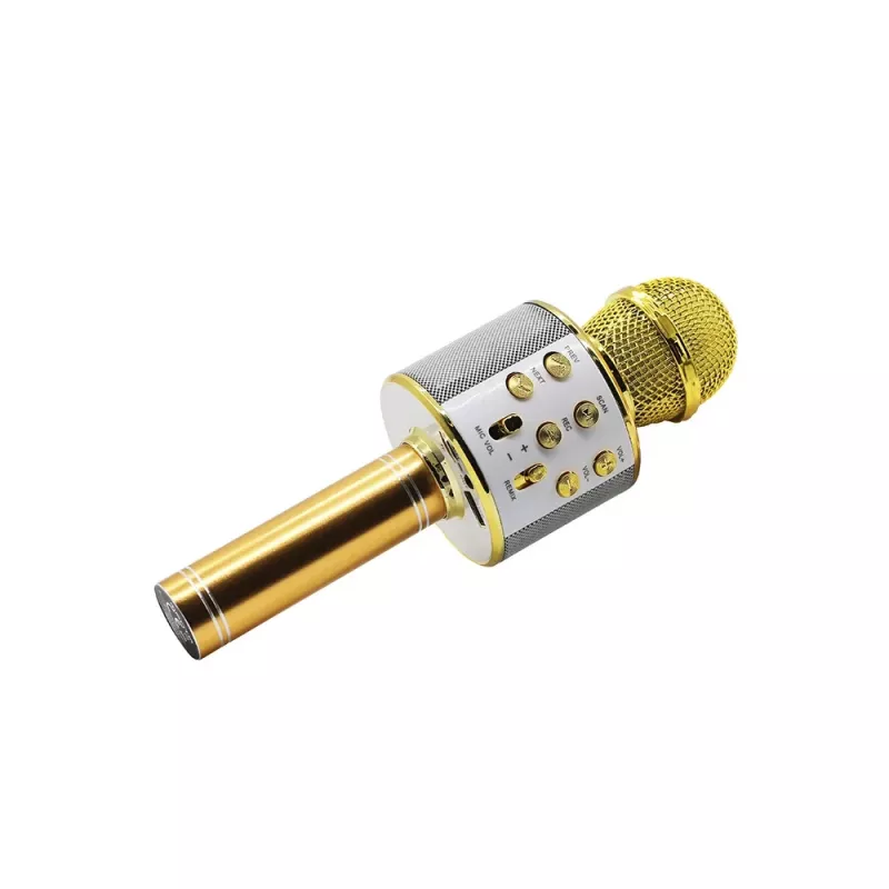 Microfone MANTA MIC10-G dourado cardioide portátil — condensador cardioide, design de mão