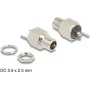 DeLOCK conector DC 5.5 x 2.5 mm fêmea de painel versão soldar hexagonal 20 V 9 A