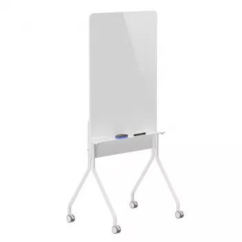 Quadro branco Ergo Office ER-305 — quadro branco magnético autónomo sobre rodas, aço, branco