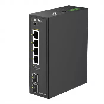 D-Link Switch industrial PoE+ não gerido de 6 portas com 2 portas SFP