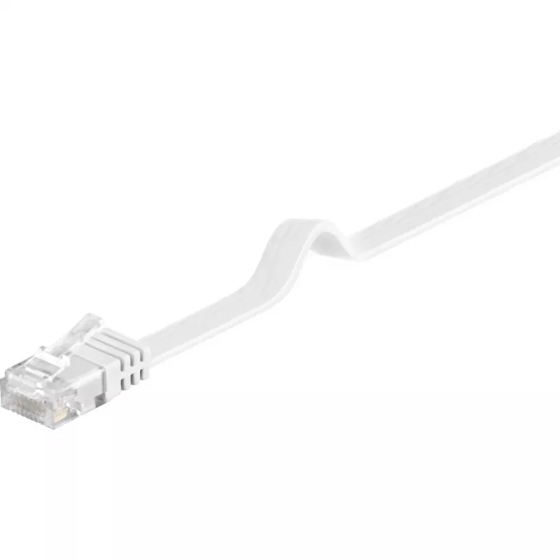 Wentronic Goobay Cabo de rede plano CAT 5e, U/UTP, Branco, 5 m - mistura de cobre CCA (93361)