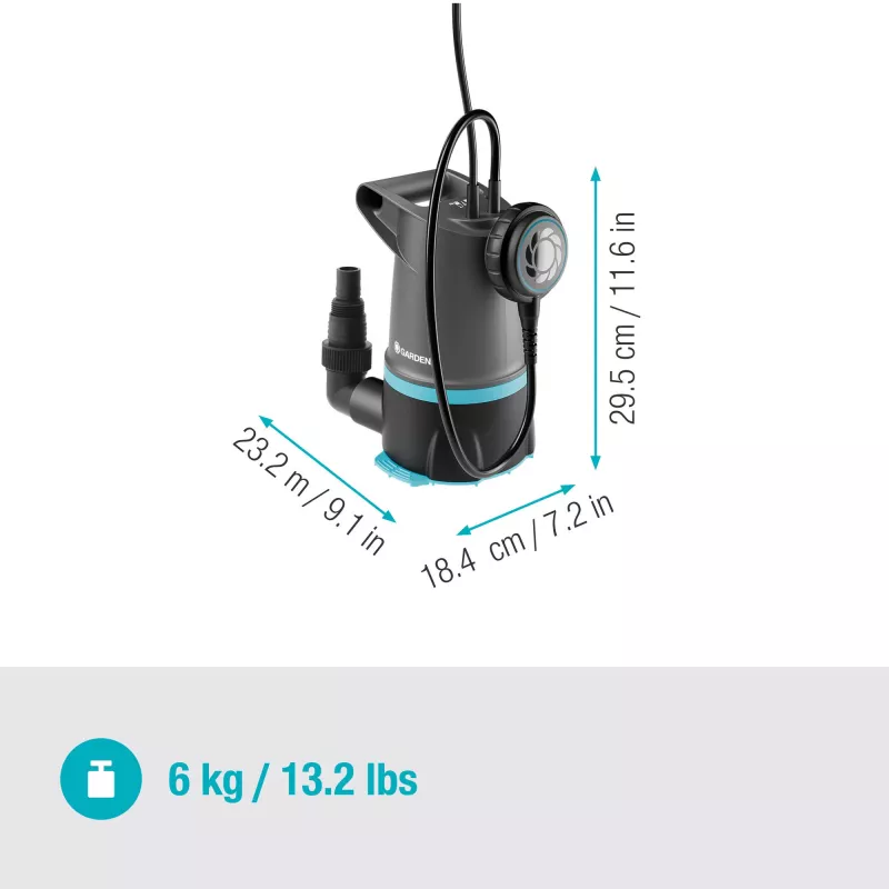Bomba submersível GARDENA 09018-47 — motor de 550 W para remoção e desvio de água