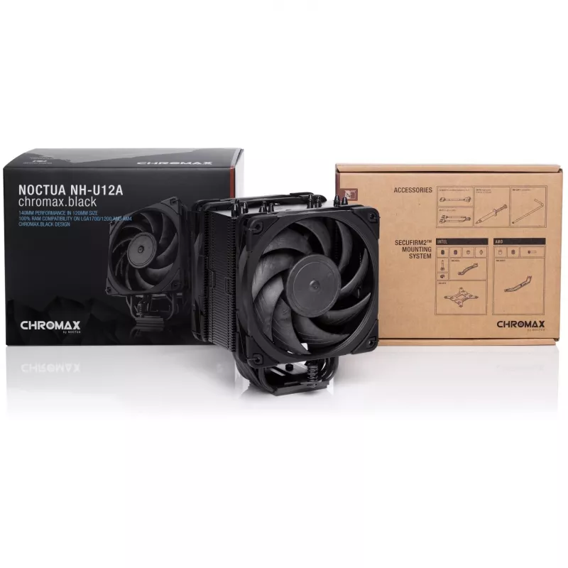 Dissipador de CPU Noctua NH-U12A CHROMAX.preto