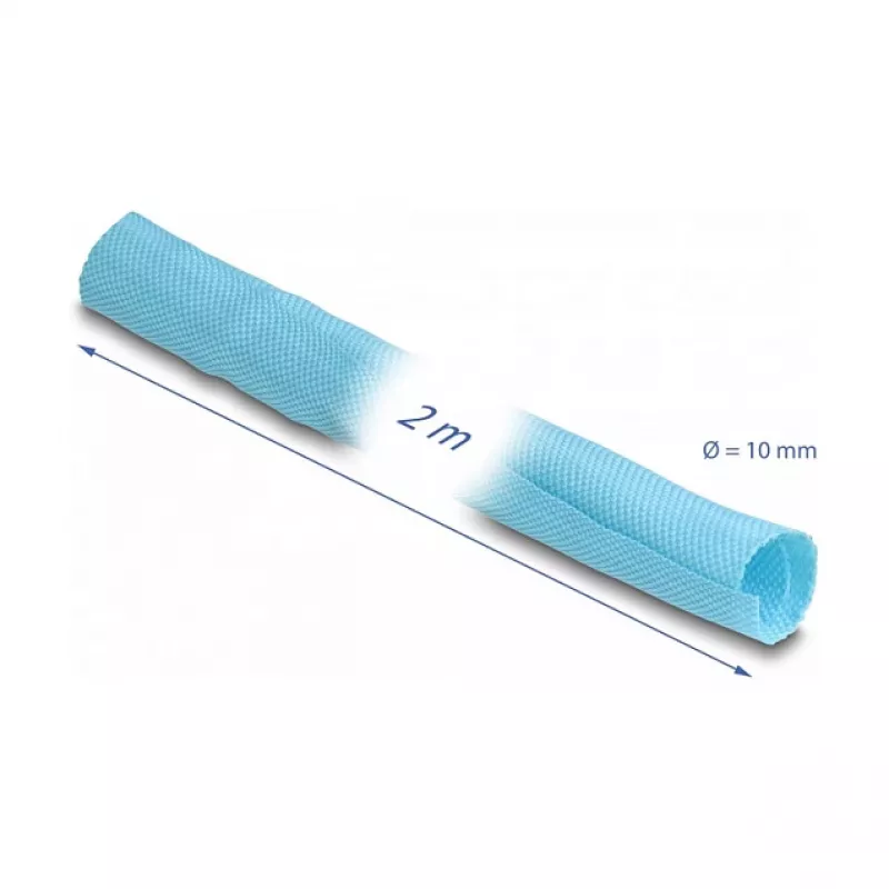 Manga trançada DeLOCK autoencerrável resistente ao calor 2 m x 10 mm azul