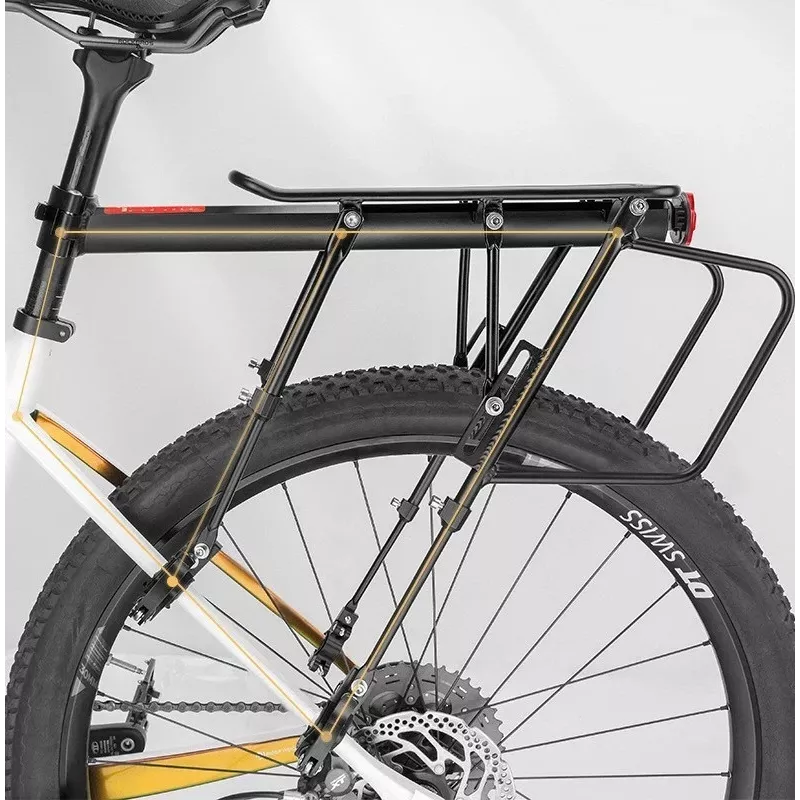 Rockbros 33210004001 bagageiro de bicicleta preto com prateleira