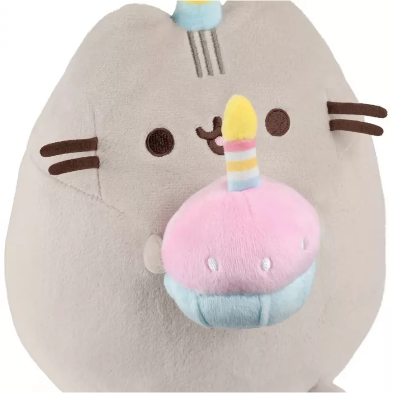 Peluche Pusheen da Pusheen — chapéu de aniversário de 24 cm com bolo de peluche
