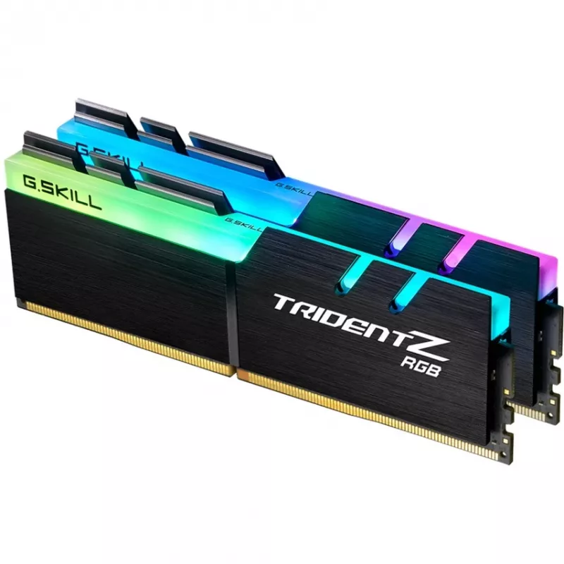 DIMM 32 GB DDR4-3200 (2x 16 GB) kit duplo, memória RAM preto, F4-3200C16D-32GTZRX, Trident Z RGB, INTEL XMP