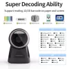 Leitor de códigos de barras de mesa Qoltec para códigos 1D e 2D, leitor de QR, preto