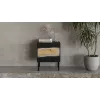 Mesa de cabeceira Cama INSERTO, 2 unid., 50x40x61.5 cm, preto + LED
