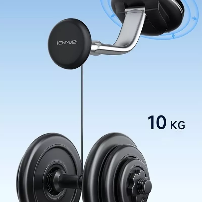 Suporte magnético para telemóvel Awei X45 para montagem no para-brisas e no painel, compatível com smartphones