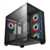 Caixa de PC DeepCool CG530 4F Midi Tower preta — vidro temperado, ATX/ITX/Micro ATX, 3 ventoinhas de 120mm, USB-C
