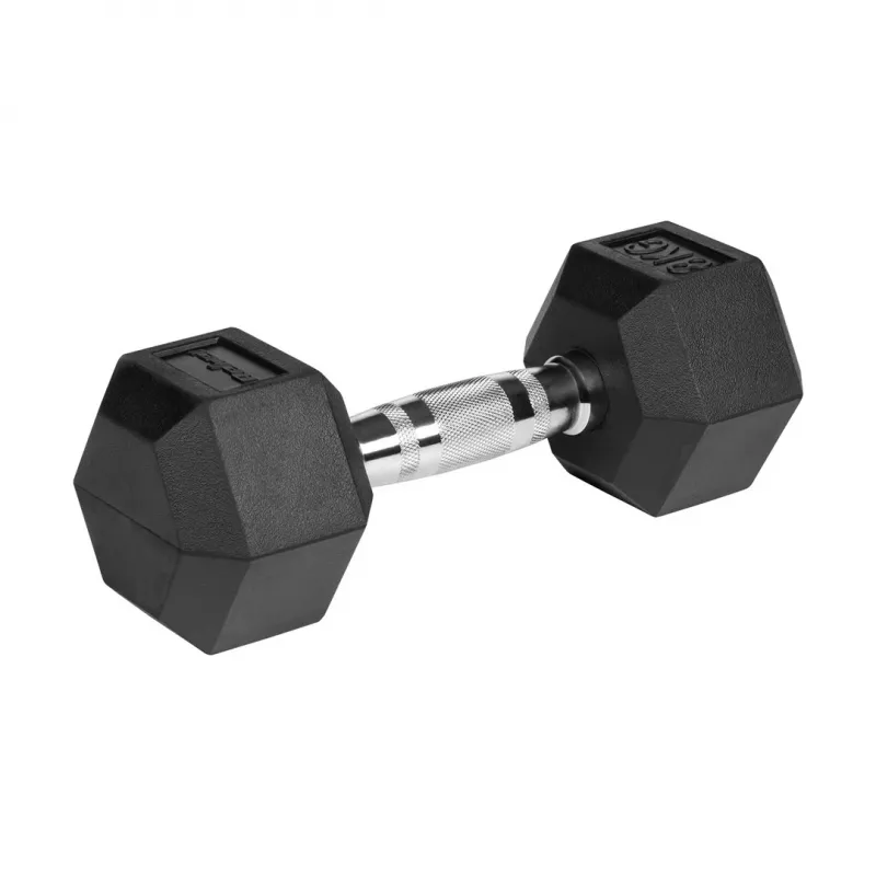 Halteres de ferro fundido com revestimento de borracha REBEL ACTIVE 2x8 kg