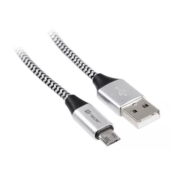 Cabo USB Tracer TRAKBK46928 1m USB A Micro-USB B preto prateado