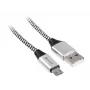 Cabo USB Tracer TRAKBK46928 1m USB A Micro-USB B preto prateado