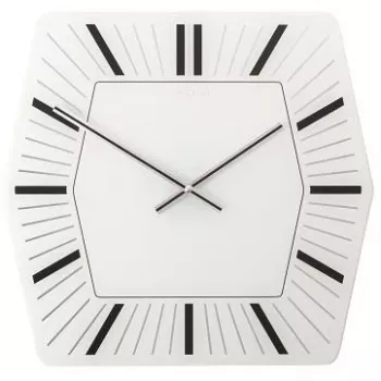 Relógio de parede NeXtime 8128wi Hexagon, 43x43 cm, branco