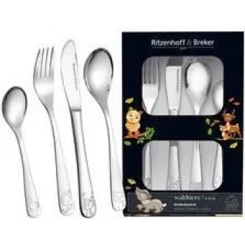 Conjunto de talheres ritzenhoff & breker Waldtiere — 4 peças aço inoxidável com motivos de animais
