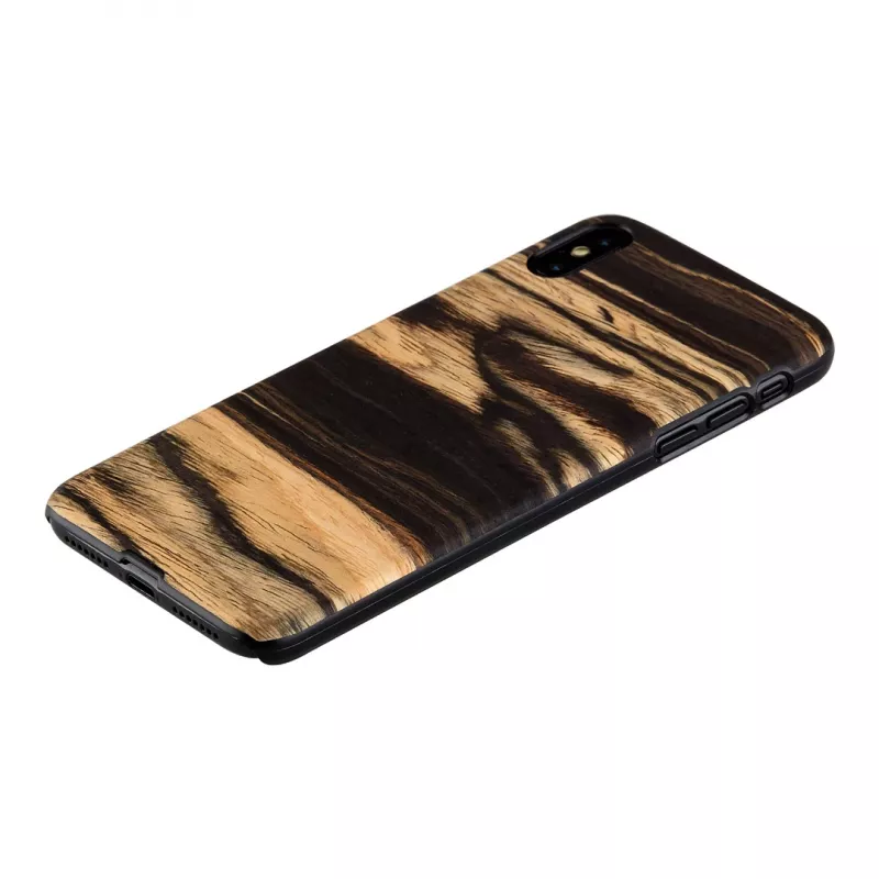 Capa para telemóvel man and wood para iPhone XS Max – tom de ébano branco preto
