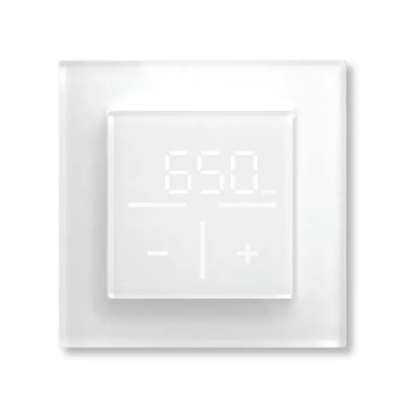 Termóstato de parede em vidro Homematic IP 161333A0 com sensor de CO2, RF digital, 230 V, 54,5×54,5×29 mm