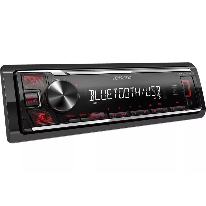 Recetor multimédia para automóvel Kenwood KMM-BT209 Bluetooth 200 W preto
