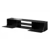 Móvel de TV Cama Meble SLIDE 200K — 200x40x37 cm, preto brilhante, tampo de aglomerado