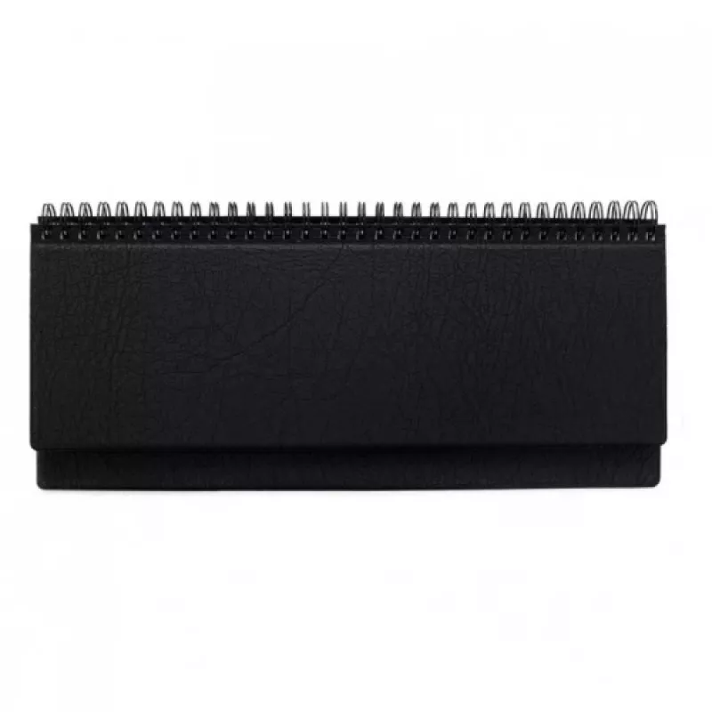 Calendário de mesa horizontal Memo PVC 2026 preto
