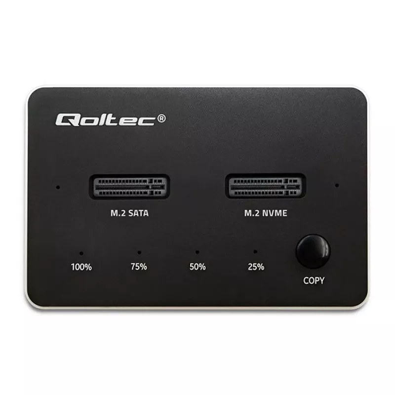 Qoltec 52274 Dock para SSD M.2 | NVMe | SATA | USB-C | DUAL 2 x 2TB