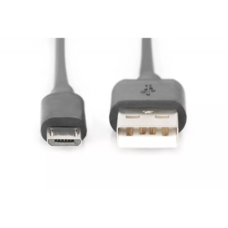 Cabo de ligação USB 2.0 Assmann. tipo A - Micro B M/M. 1,0 m. Compatível com USB 2.0. UL. bl (AK-300110-010-S)