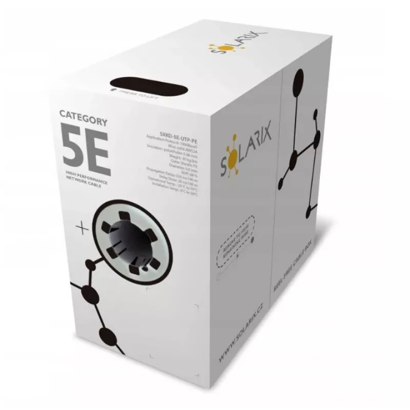 Cabo de rede Solarix SXKD-5E-UTP-PE UTP CAT5E 305m preto