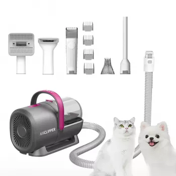 Aspirador e máquina de cortar pelo para gatos e cães PETKIT DT5-EU, preto/roxo