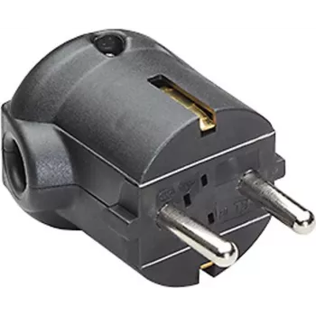 Ficha Schuko Bachmann 911.175 preta conector elétrico angular