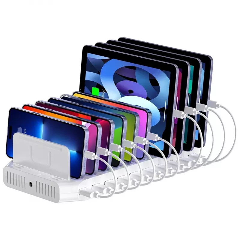 Estação de carregamento Unitek 10x USB 2.4A 60W branco