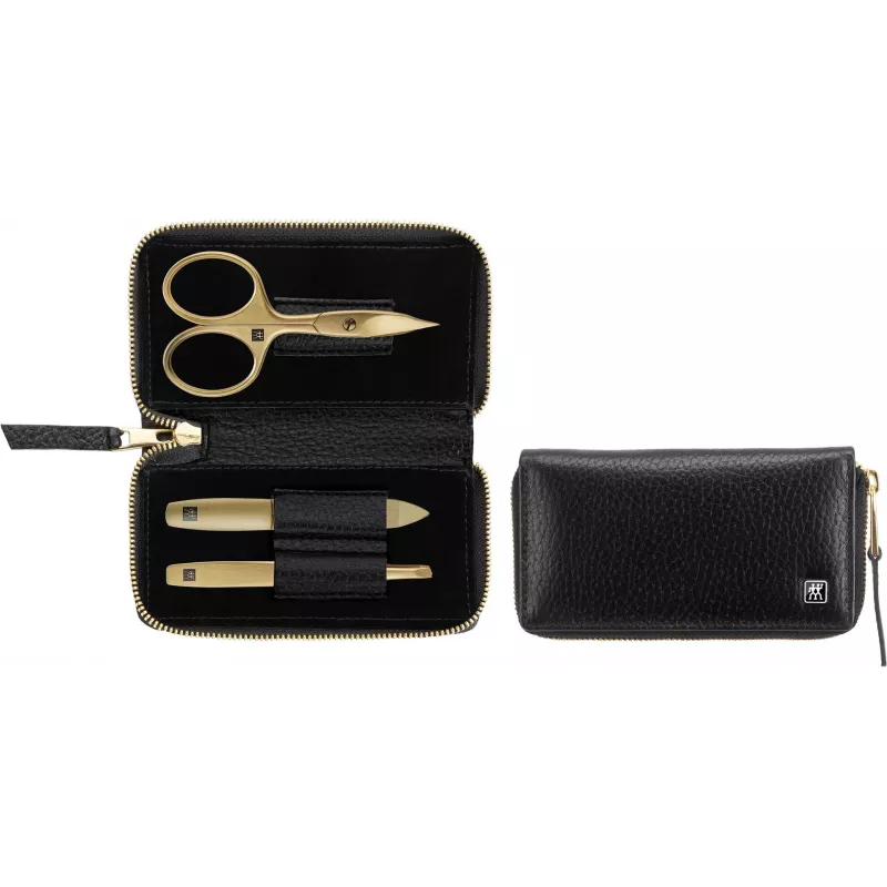 Conjunto de manicura ZWILLING Twinox Gold Edition 97747-004-0 — 3 peças em estojo de couro preto