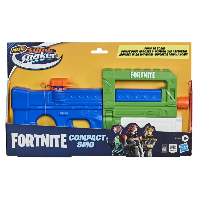Pistola de água NERF Super Soaker Fortnite Compact SMG E9963, 600 ml