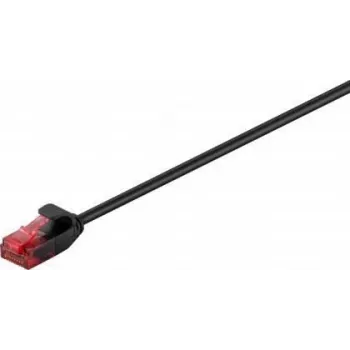 Wentronic Goobay Cabo de patch fino CAT 6, U/UTP, preto, 0,25 m - material de cobre (71548)