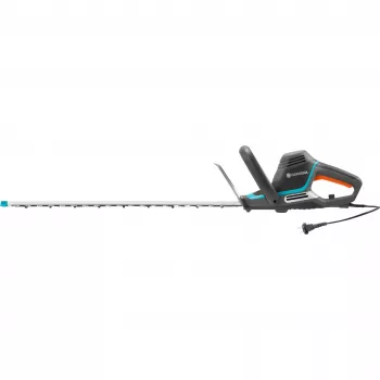 Corta-sebes elétrico Gardena PowerCut 700/65, 65 cm, lâmina dupla, 2,7 cm, laranja, preto, azul, 3,1 m/s², 87 dB