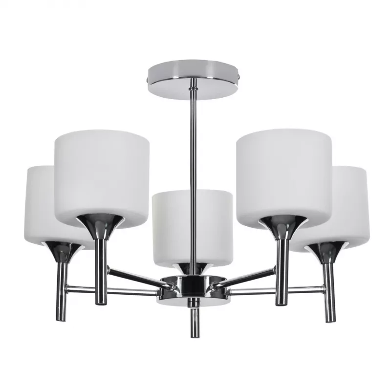 Lustre de suspensão clássico Activejet MIRA cromado 5xE27 para sala de estar