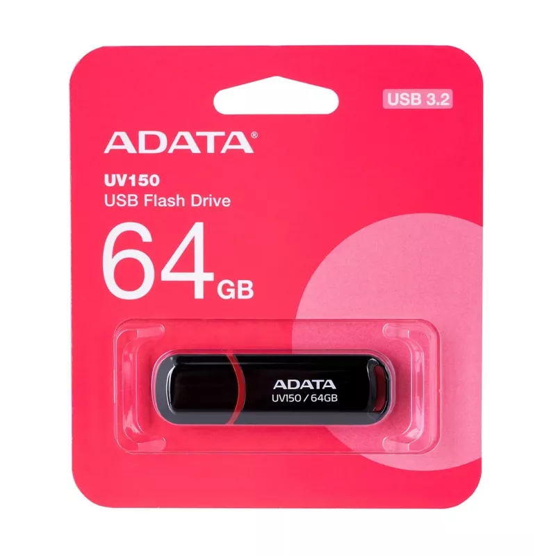 Pen Drive ADATA 64GB DashDrive UV150 USB Tipo-A 3.2 Gen 1 (3.1 Gen 1) Preto