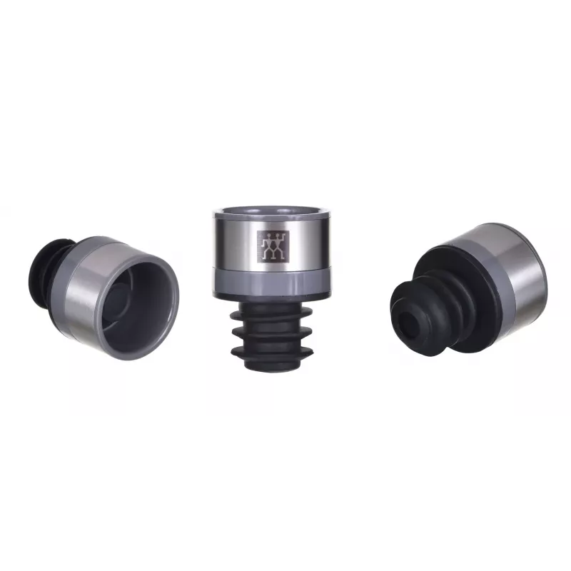 Bomba de conservação de vinho ZWILLING FRESH & SAVE – cabeça de bomba para rolhas de vácuo, cinzento, Ø 3 cm, altura 40 mm, conjunto de 3 unidades