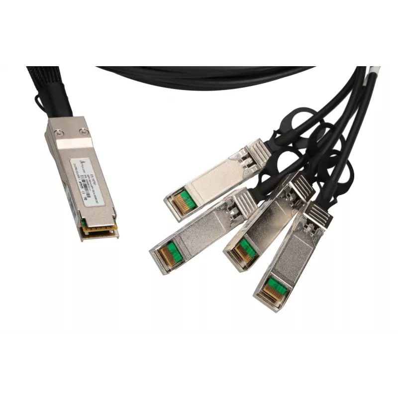 Cabo DAC QSFP+ Extralink 40 Gbit/s para 4×10 Gbit/s, 3 m, 30AWG, ficha QSFP+ macho–macho