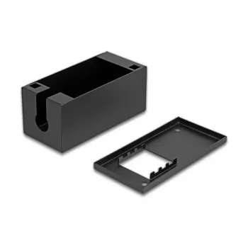 Caixa de distribuição DELOCK Easy 45 suporte de módulo para montagem em mesa ou parede, metal, preto, 2x22,5x45 mm ou 1x45x45 mm