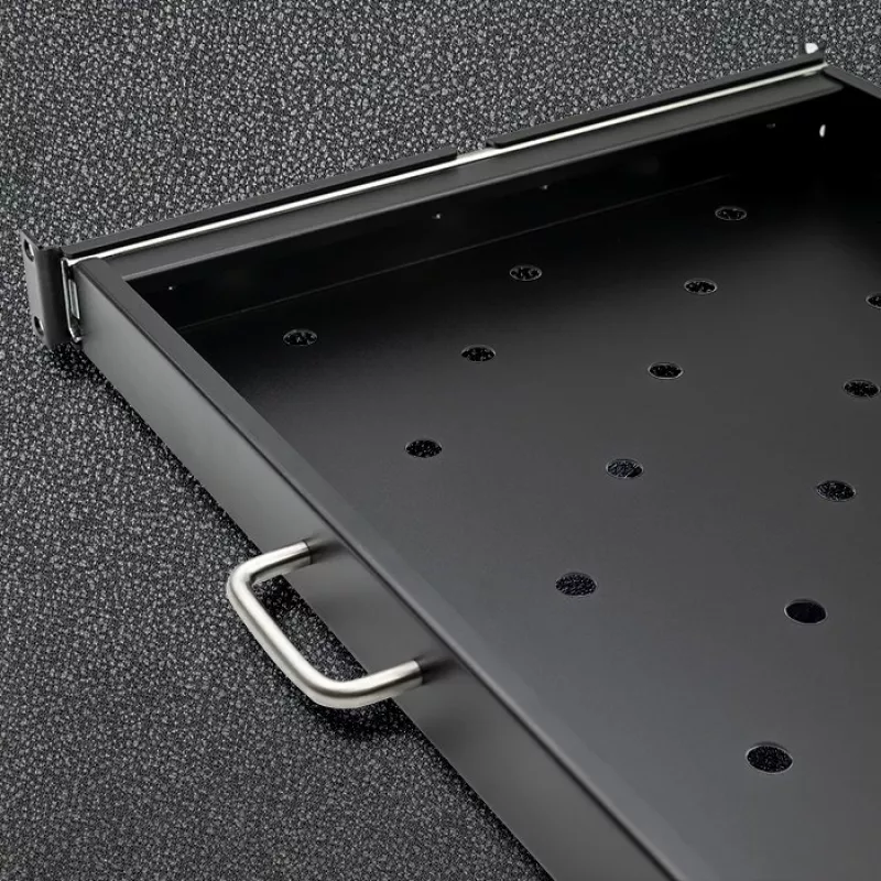 Qoltec 54509 prateleira deslizante de aço para rack, 600x600, preto