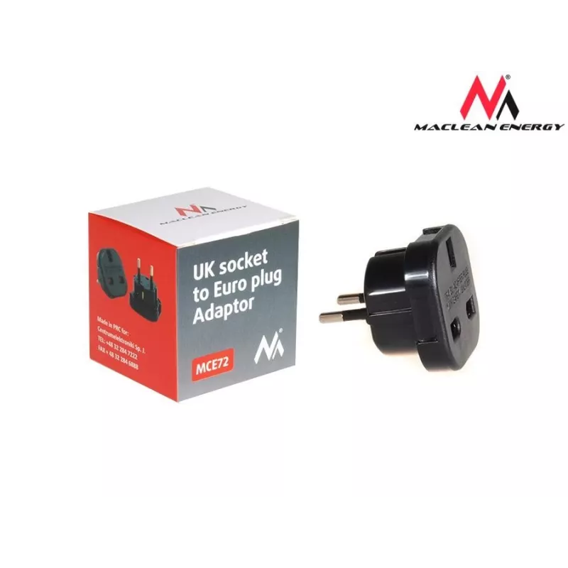 Adaptador de viagem de ficha UK EU PL